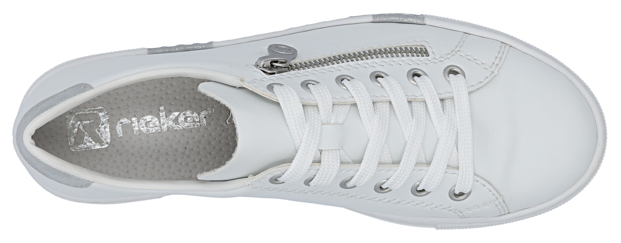 Rieker Plateausneaker  mit Zierreissverschluss seitlich, Freizeitschuh, Halbschuh, Schnürschuh