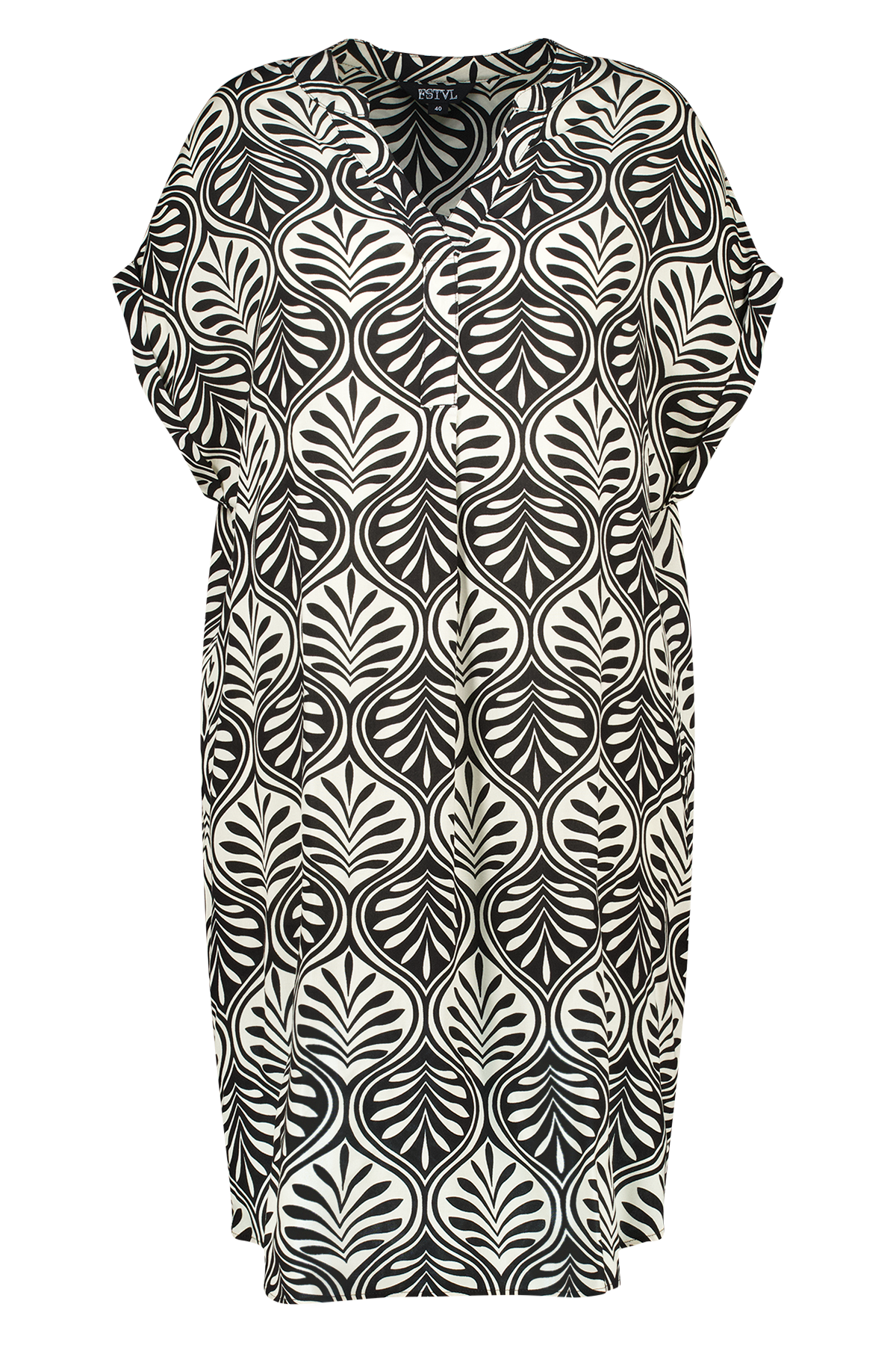 Midi jurk met print Multi Grey/ Black