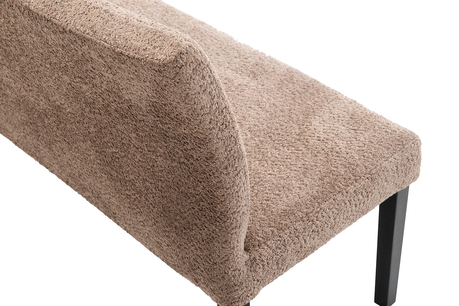 Rigel benk 130 cm. Tekstil Teddy 3613 Light Brown med ben DL10/E018 Black sky