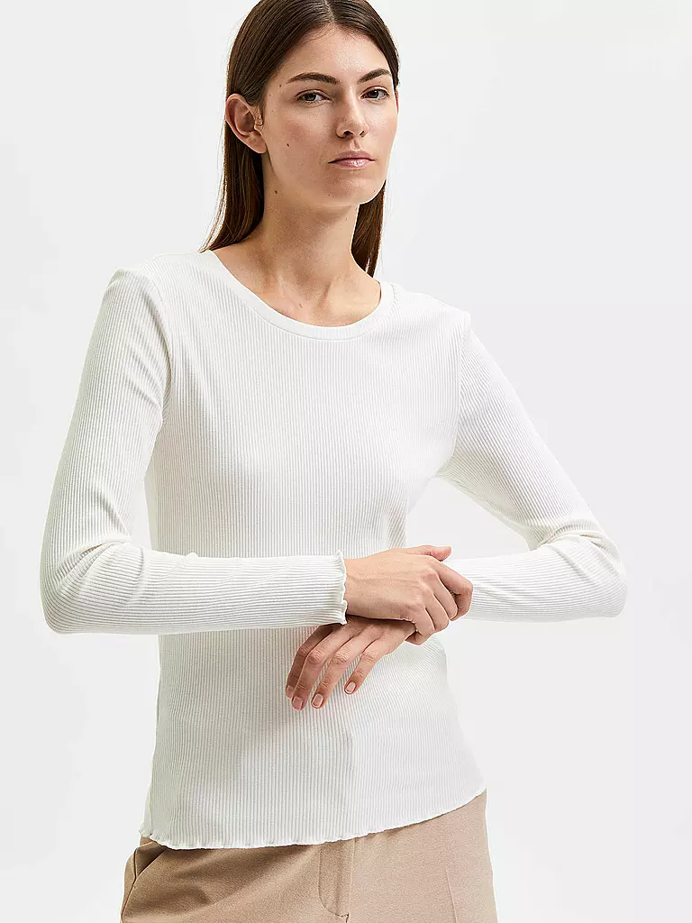 SELECTED FEMME Langarmshirt SLFANNA  weiss