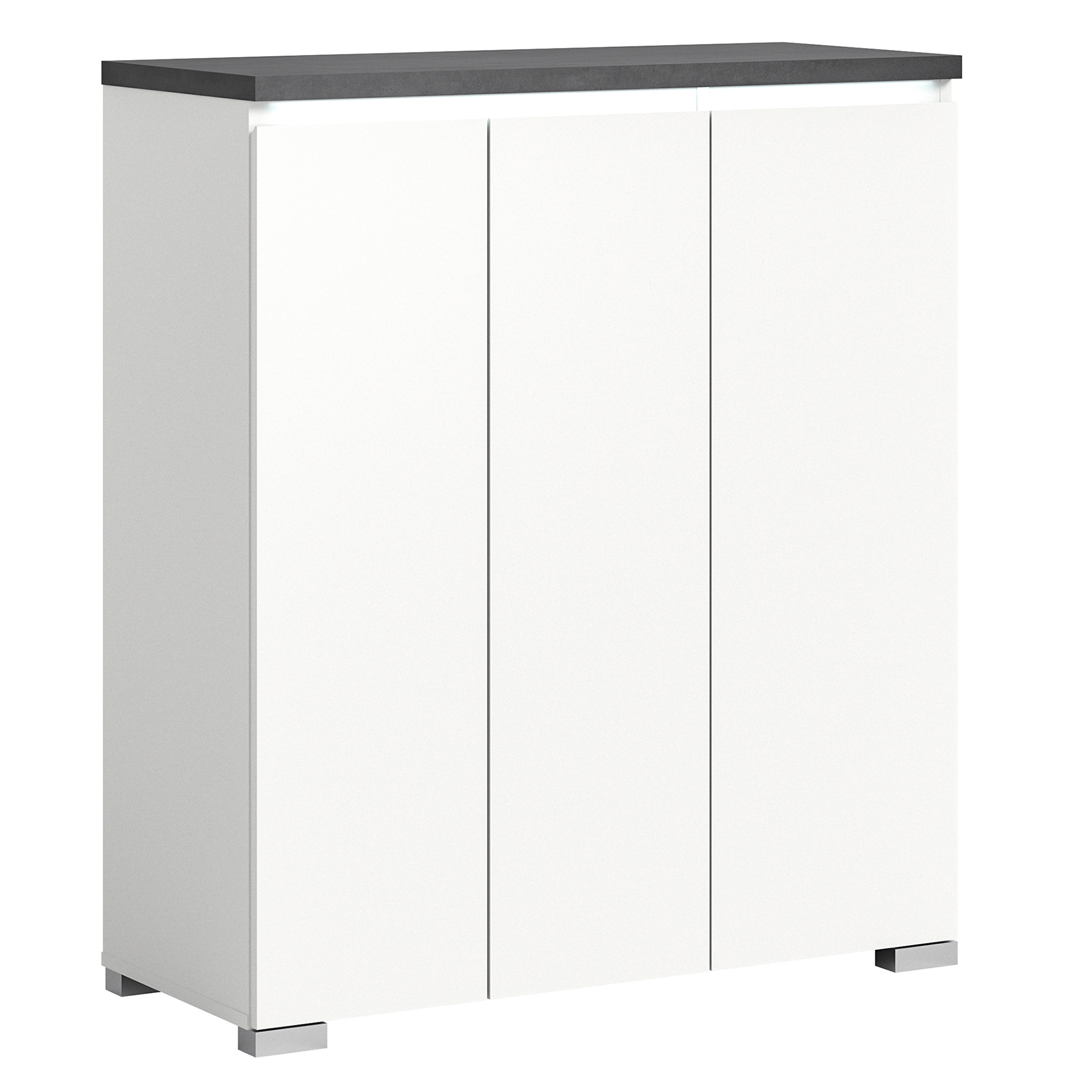 Schuhschrank SHOELOVE - weiß-Industrial grau - 95 cm