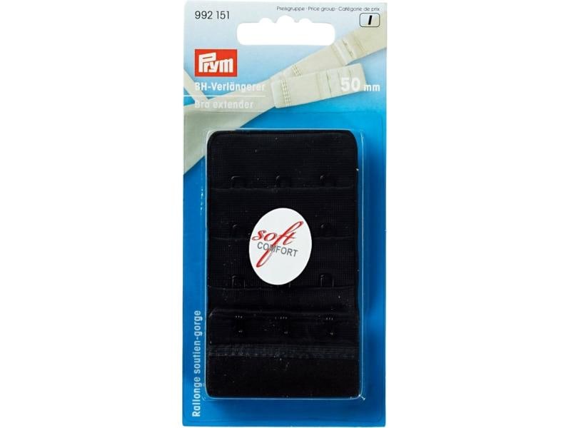 Prym BH-Verlängerung 50 mm, zum Einhaken, Schwarz BH-Erweiterung zum Einhaken