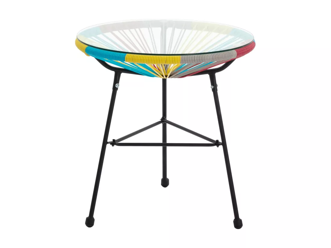 Table de jardin en fils de résine tressés - Multicolore - ALIOS III de MYLIA