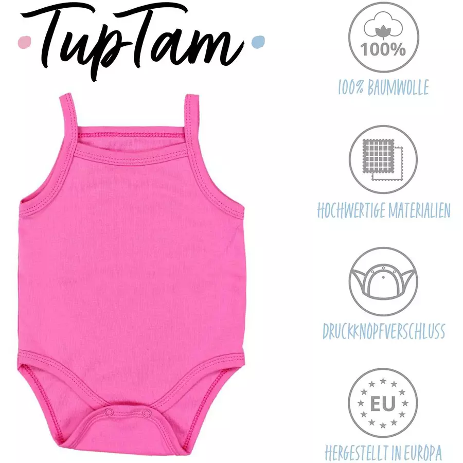 TupTam Mädchen Babybody mit Spagettiträger Sommer 5er Pack pinklila