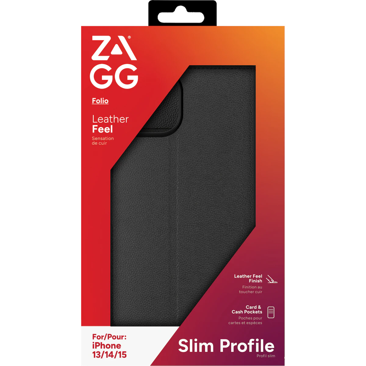 Zagg iPhone 15/14/13 lommebokdeksel (sort)