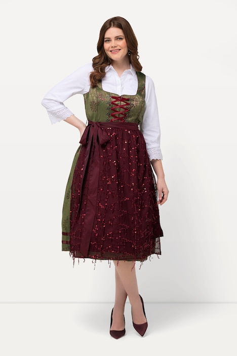 Dirndl, Ornamente, Carree-Ausschnitt, ärmellos
