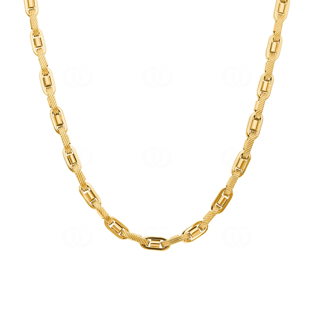 4.6mm Fantasiekette 750/18 K Gelbgold halbmassiv