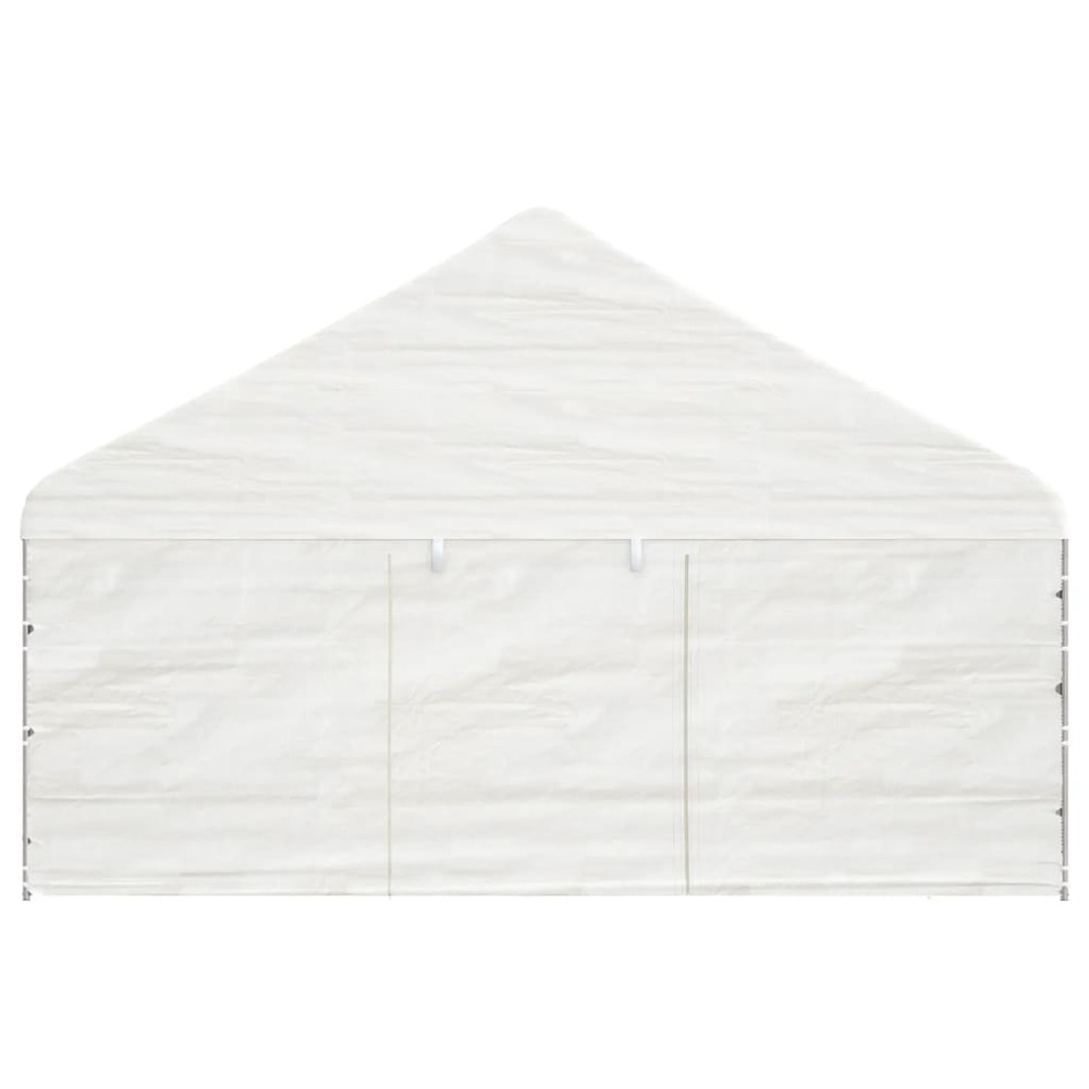Belvédère avec toit blanc 6,69x5,88x3,75 m polyéthylène