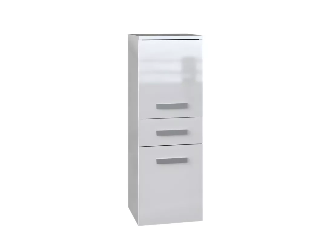 NINA - Meuble salle de bain 2 portes + 1 tiroir - 30x30x85cm - Colonne basse rangement SDB