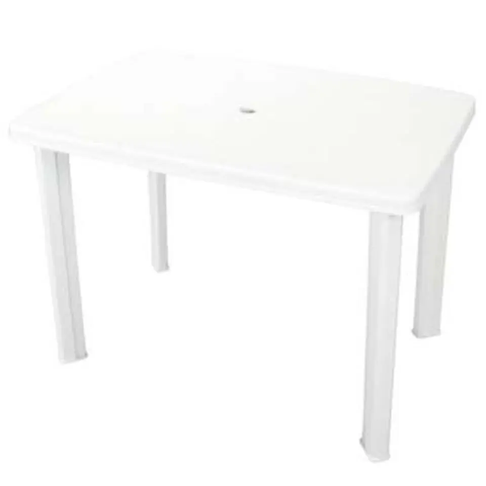 vidaXL - Tuintafel - Wit - Kunststof - 101 x 68 x 72 cm