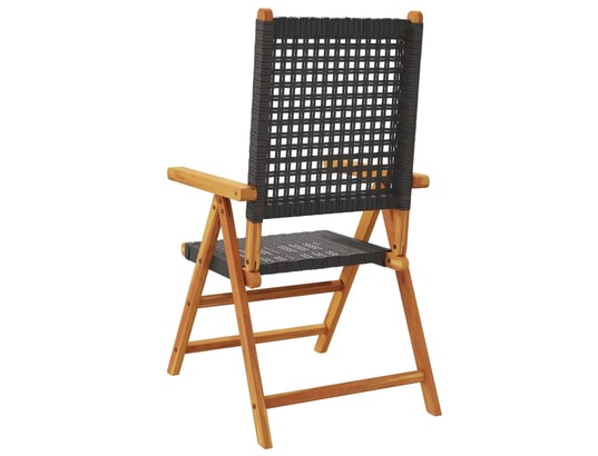 VIDAXL - Chaises de jardin lot de 2 noir bois massif d'acacia et roti...