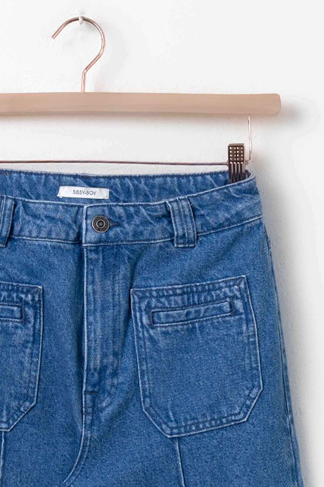 Brovary blauwe high waist wide leg jeans
