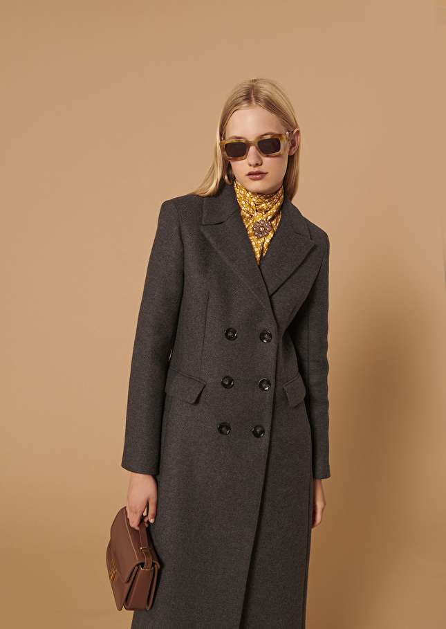 Manteau Marziagris en drap caban