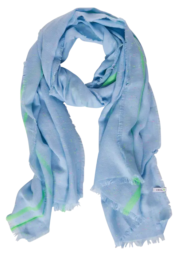Schal mit Fransen - soda blue