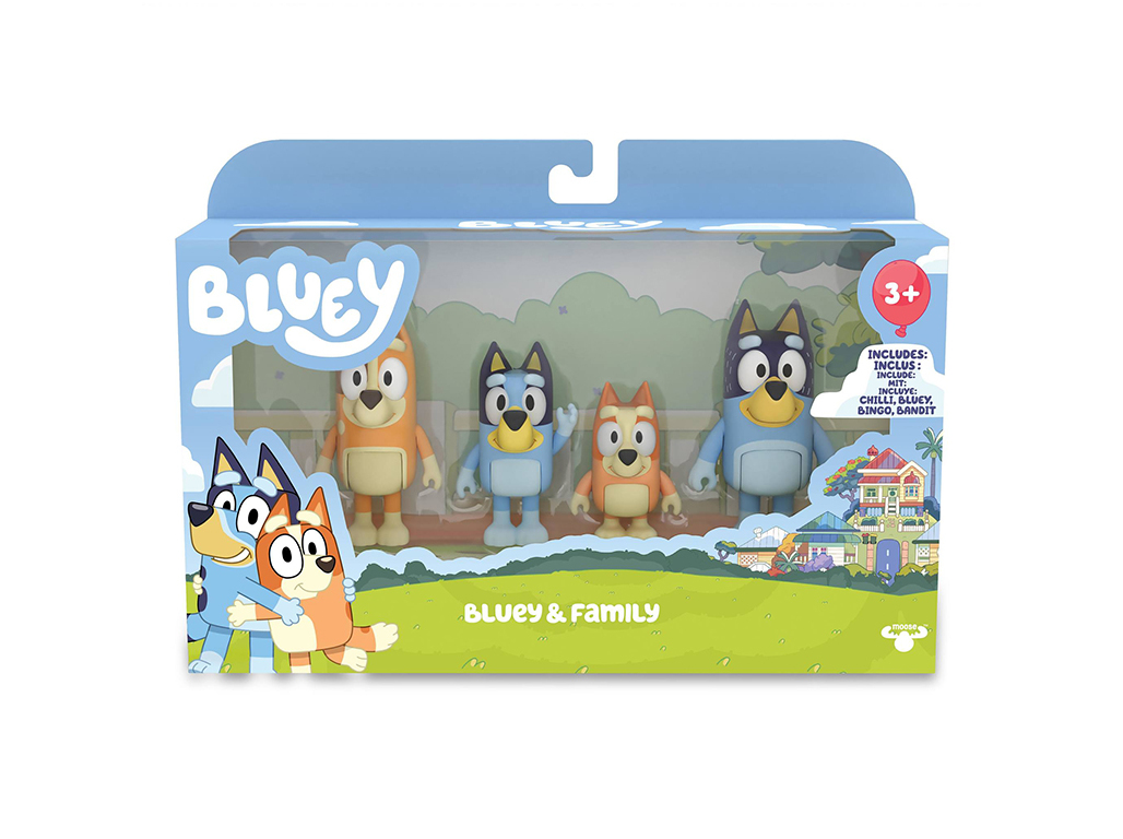 FIGURAS FAMOSA BLUEY PACK 4 MODELOS SORTIDOS