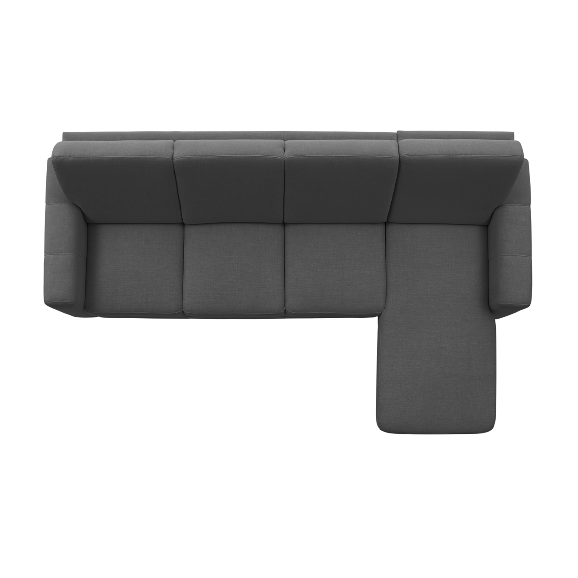 polsterpower Ecksofa - Miro grau - Basismodell - Recamiere rechts