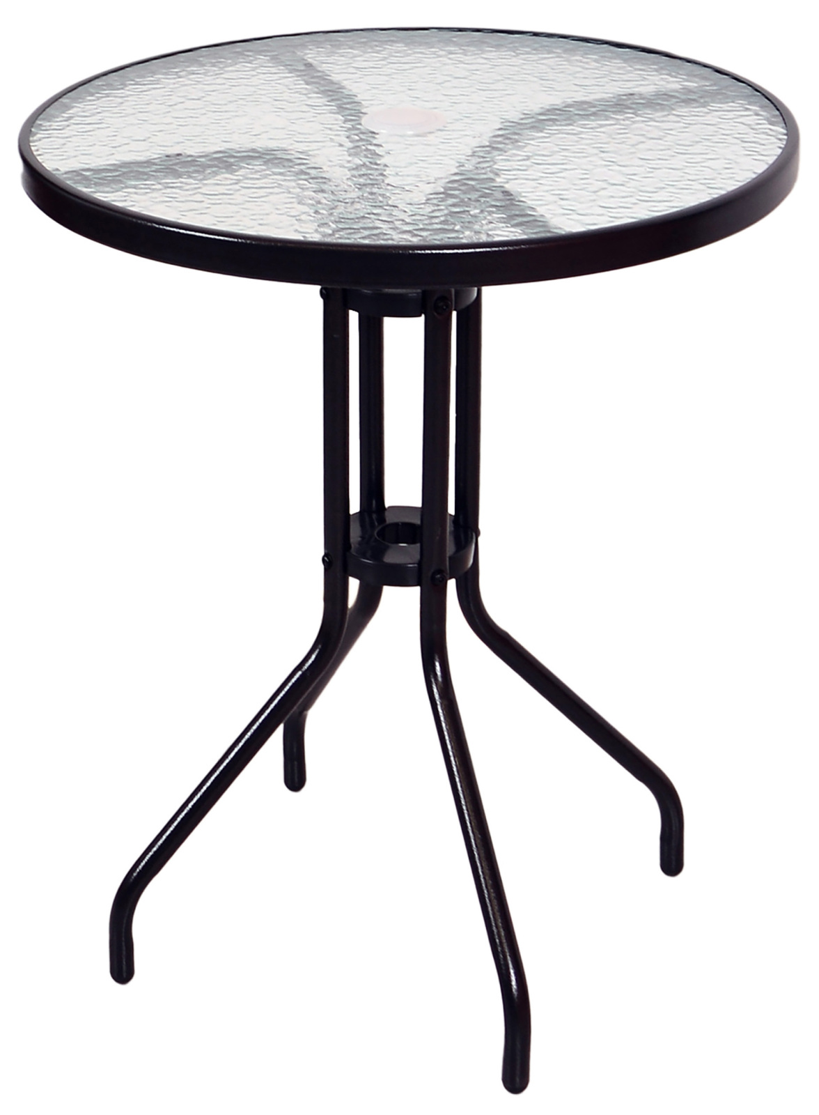 3-teiliges Bistro-Set - braun - Polyrattan - mit Schirmloch