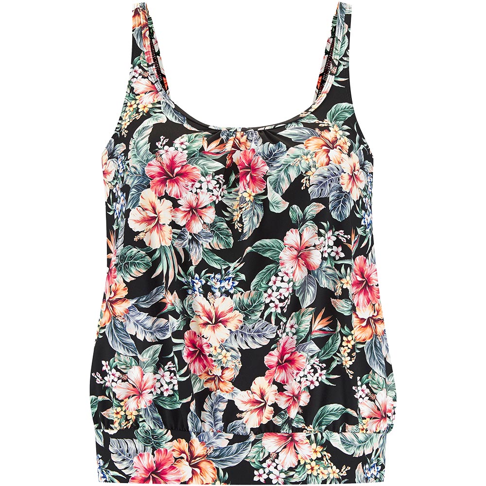 Lascana Oversize Tankini Top Damen black print