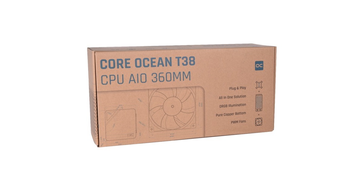 AlphacoolCore Ocean T38 AIO 360mm waterkoeling  (Zwart)
