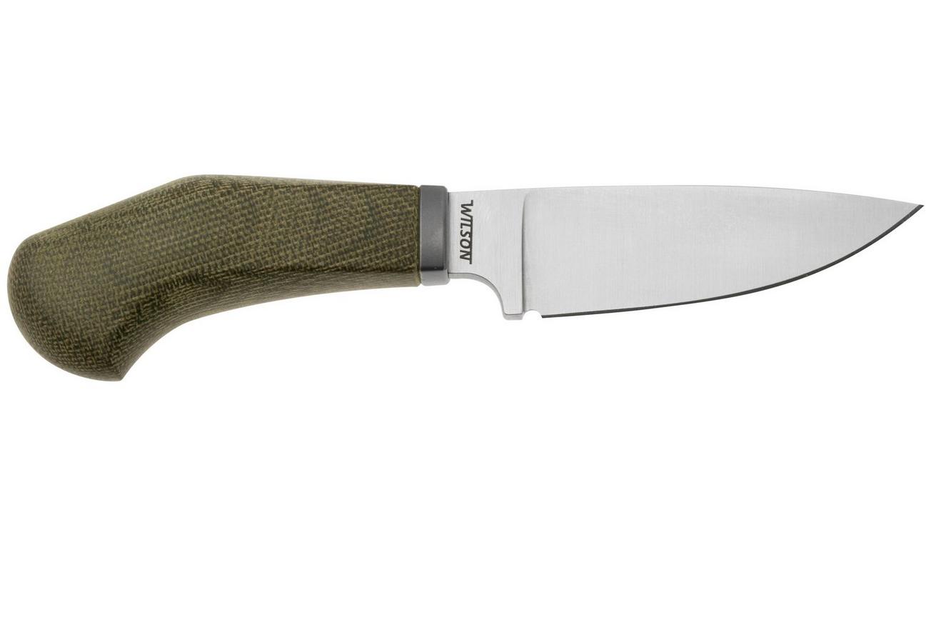LionSteel Willy WL1-CVG, M390 Droppoint Green Micarta, vaststaand mes