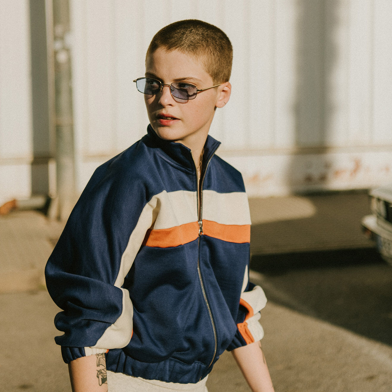 Bellerose Sweat zippé molletonné Flagey bleu électrique
