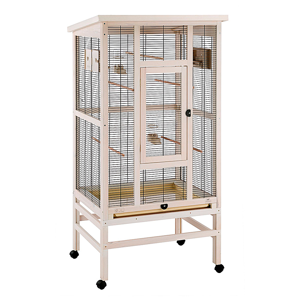 Ferplast volière pour oiseaux en bois fsc wilma, grande cage pour canaris perruches, petits oiseaux exotiques, accessoires inclus