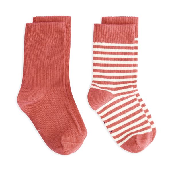 Gray Label Sokjes Ribbed - 2-Pack - Mt. 15-18 - Red / Cream