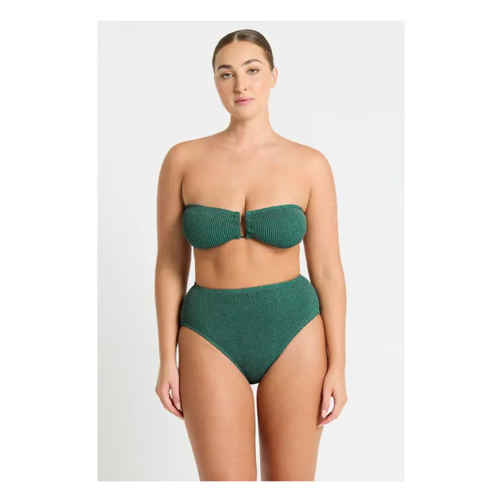 Bond-Eye Bas de Maillot Palmer Métallisé | Vert Jade