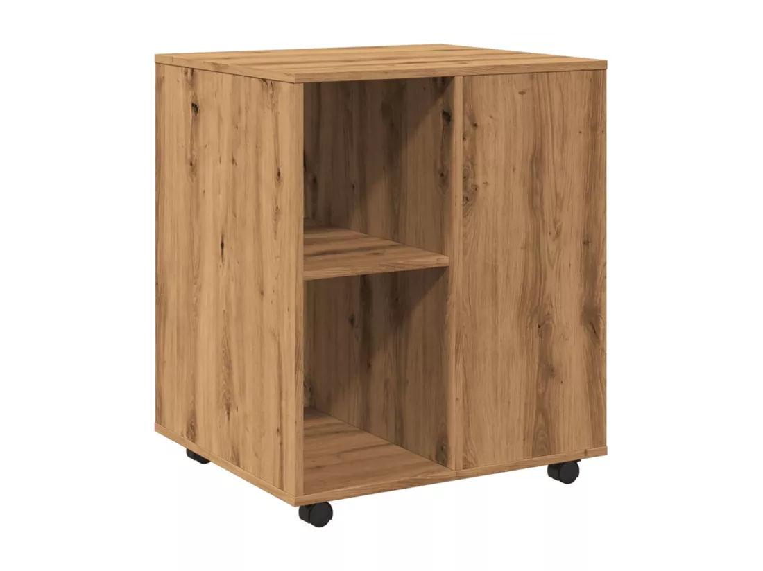 Armoire roulante chêne artisanal 60x53x72 cm bois d'ingénierie