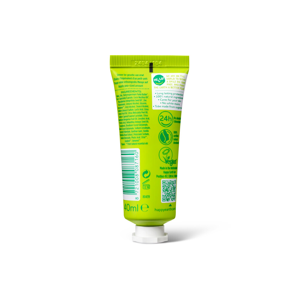 Happy Earth 100% Natuurlijke Deodorant Cream Bergamot40 ml