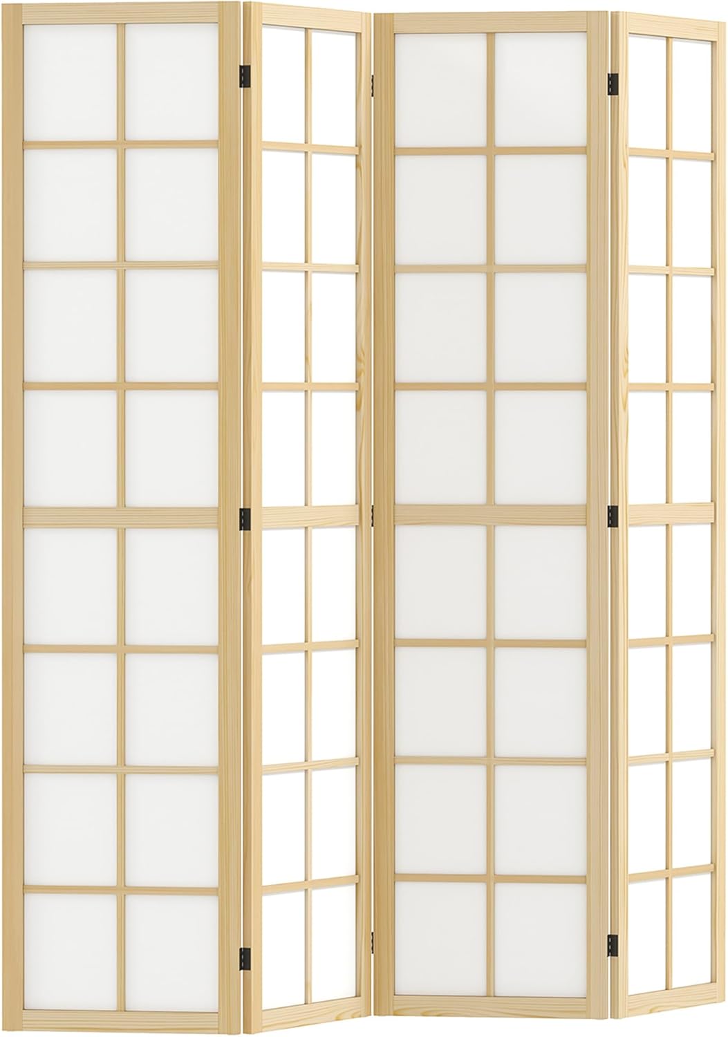 HOMCOM Paravent 4-teilig 160 x 170 cm Trennwand Raumteiler, Faltbar Raumtrenner Sichtschutz Stellwand für Wohnzimmer Natur