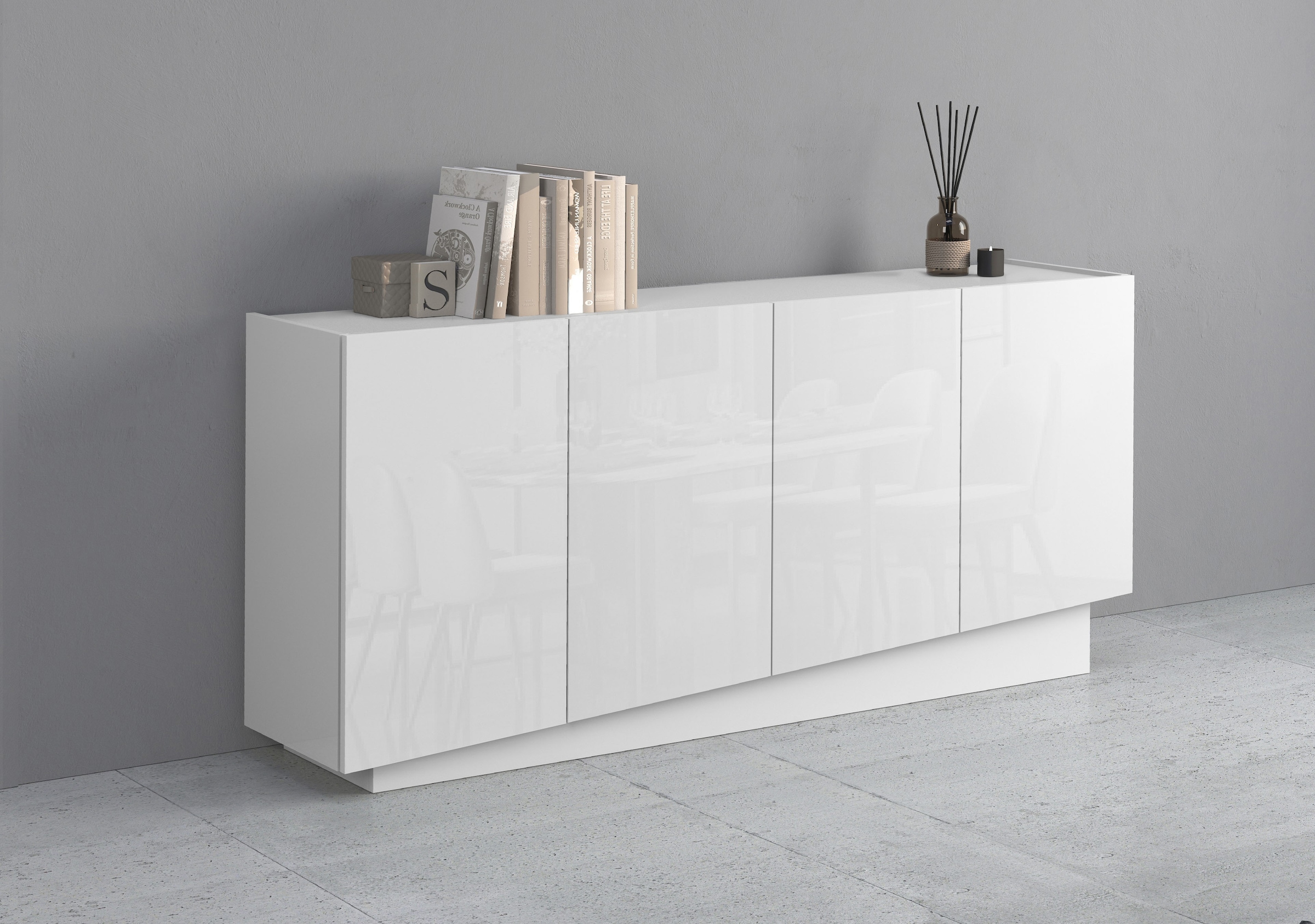 INOSIGN Sideboard »VELA, Sideboard, Breite 160 cm, Design mit schrägen Türen« 1 Stk. tlg. Made in Italy, Masse-B/T/H: 160x35x75,Sideboard, Anrichte, Kommode