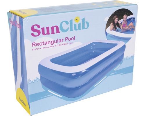 Opzetzwembad Fast-Set-Pool Familypool PVC rechthoekig 197x143x49 cm zonder accessoires blauw/wit