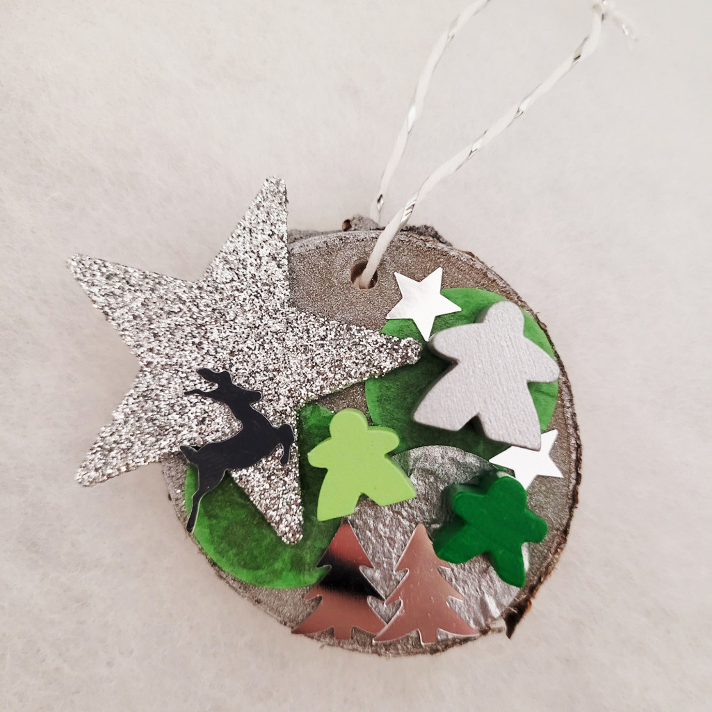 Boules de Noël rondin de bois - Vert