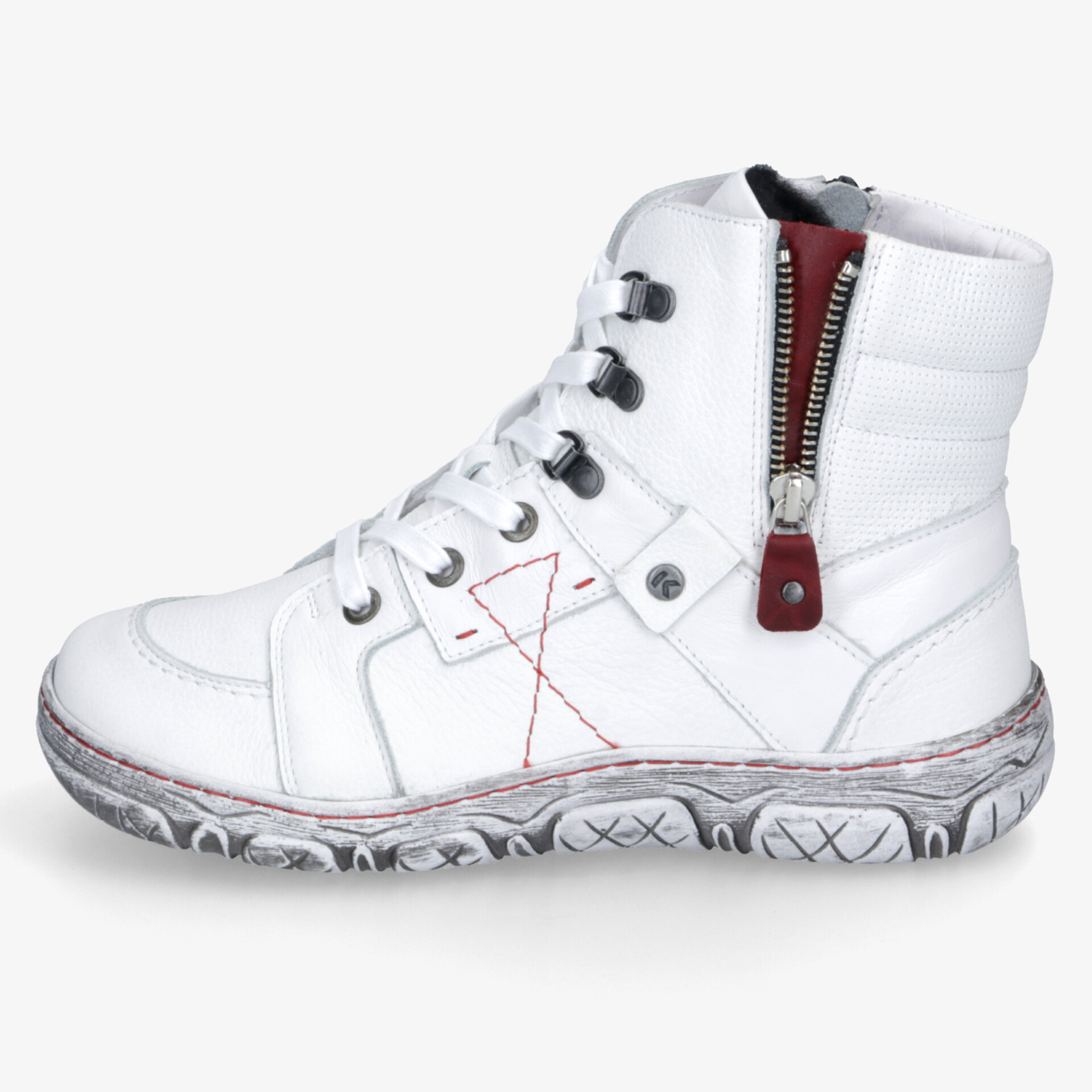 KRISBUT Damen Schnürstiefeletten weiß