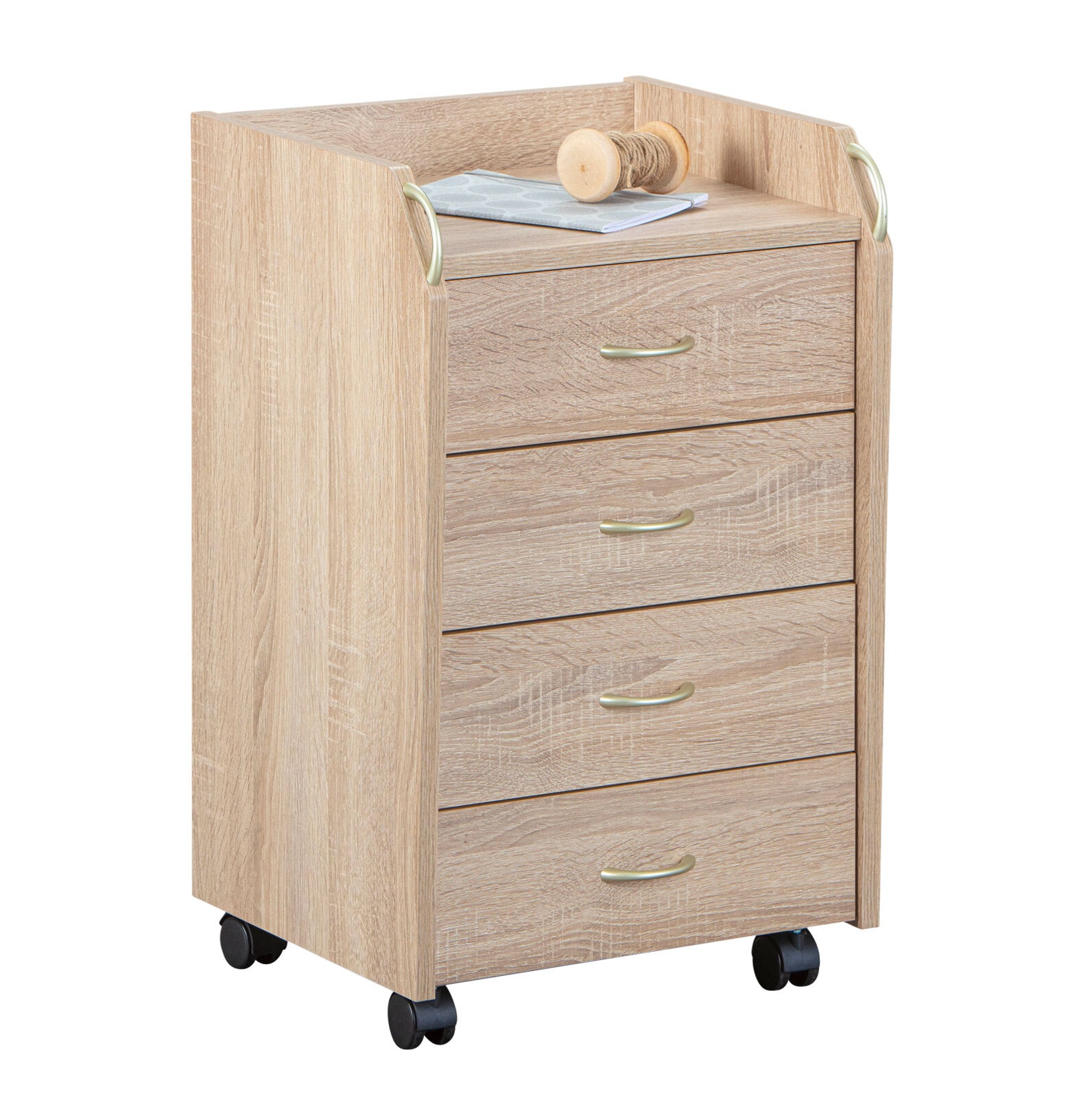 Rollcontainer Robin 36x65x40 cm Sonoma-Eiche Dekor
