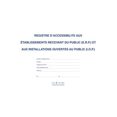 ELVE - Registre d'accessibilité aux ERP et IOP - A4