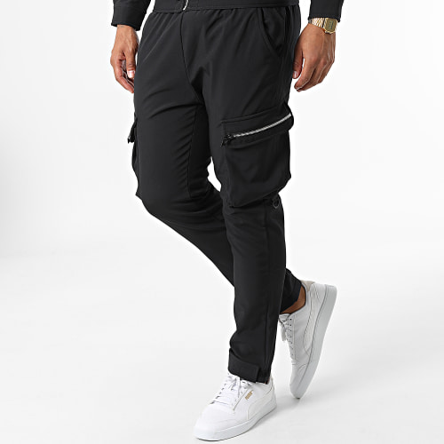 Ensemble Veste Zippée Et Pantalon Cargo AJ-8021-8007 Noir