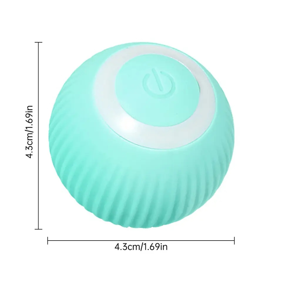(2er Set) Ø43mm Intelligentes USB Katzen Spielzeug Rollender Spielball Haustier Indoor Fun - Blau / Rosa