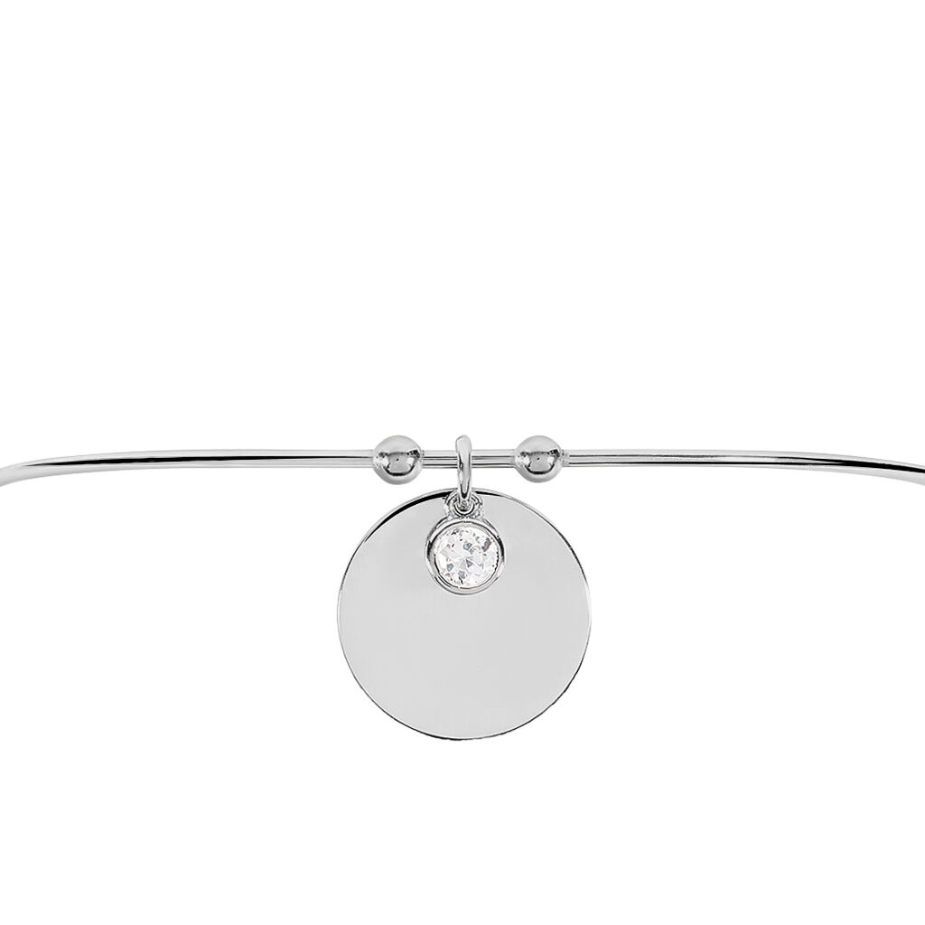 Bracelet Jonc Paula Argent Blanc Oxyde De Zirconium