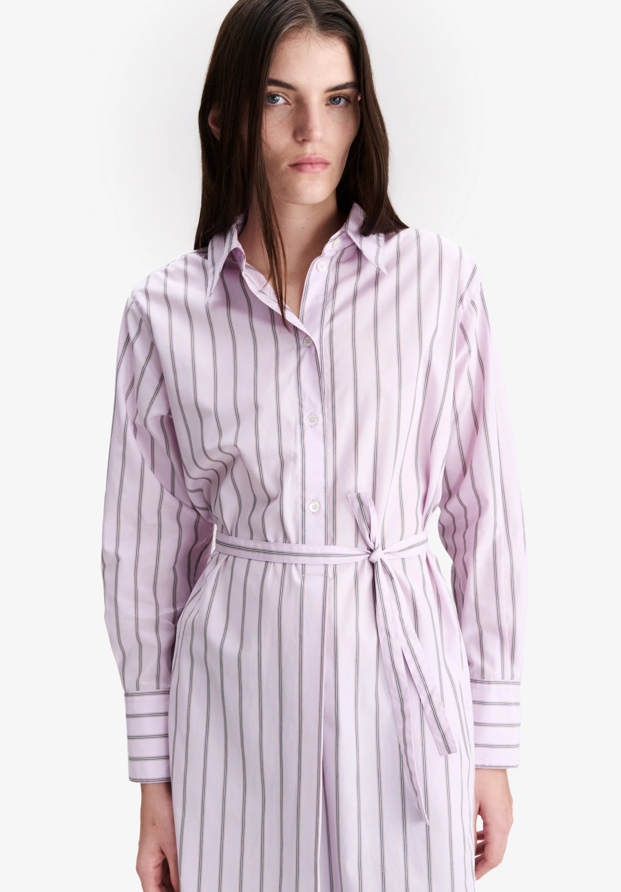 Robe chemise longue rose - Rose