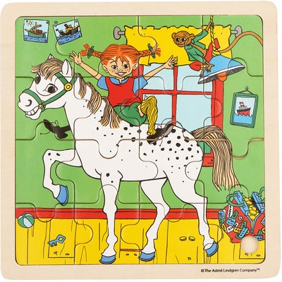 Pippi Langstrømpe Trepuslespill Pippi & Lille Gubben 16 Deler