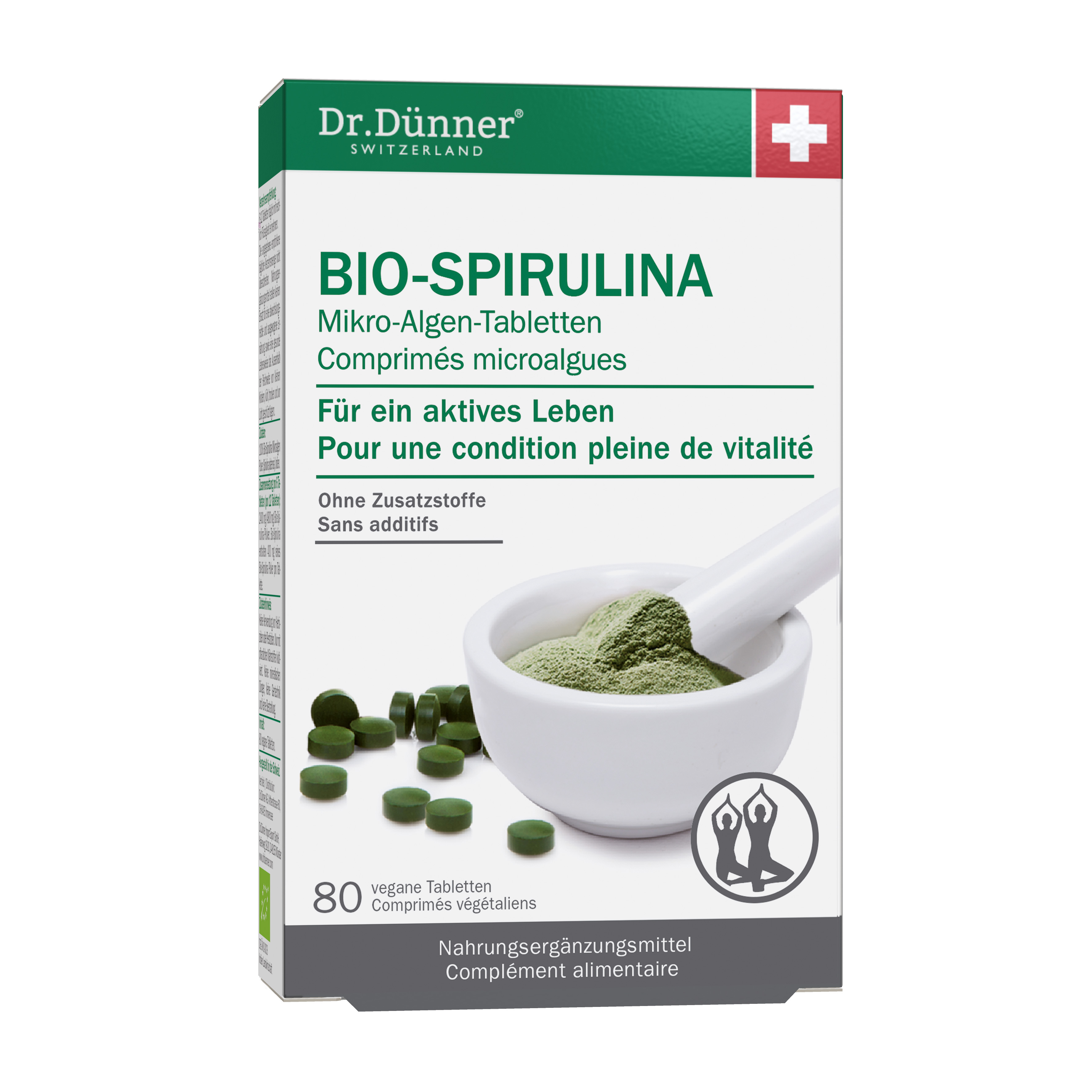 DUENNER Bio Spirulina aktives Leben<br>80 Stück, Tablette, NL