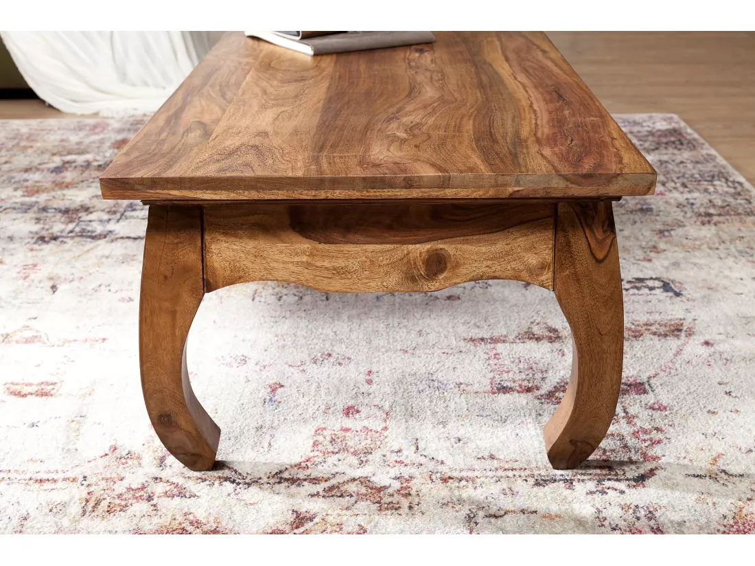 Table Basse Bois Massif 110x40x60cm Table d'appoint Table de salon