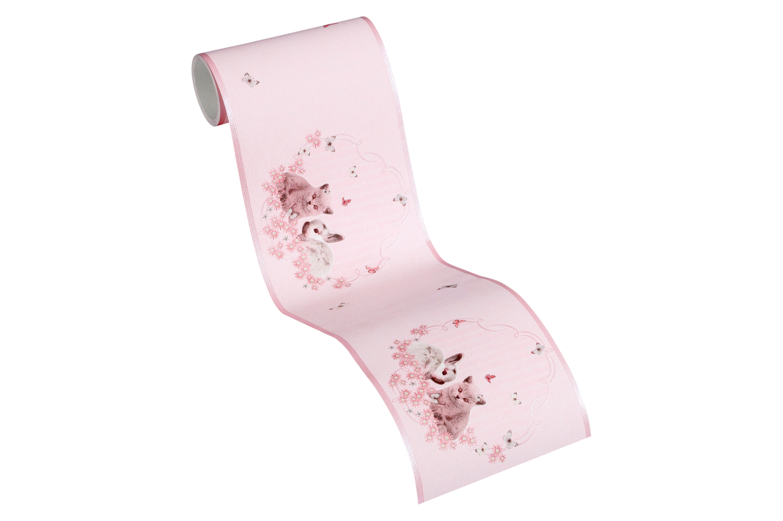Vlies-Borte LITTLE STARS - rosa-silber - 13 cm