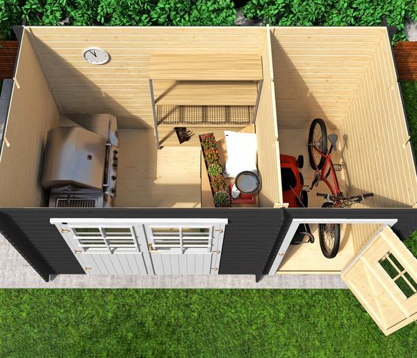 Weka Gartenhaus 254 Gr. 2, ca. B390/H222/T296