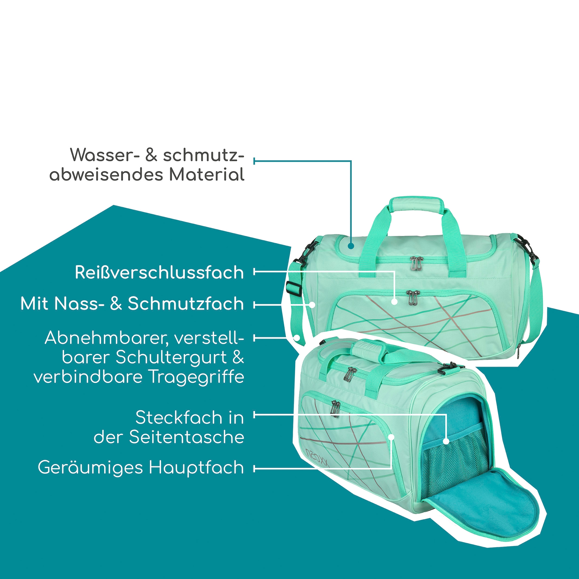 neoxx Sporttasche »Move« teilweise aus recyceltem Material