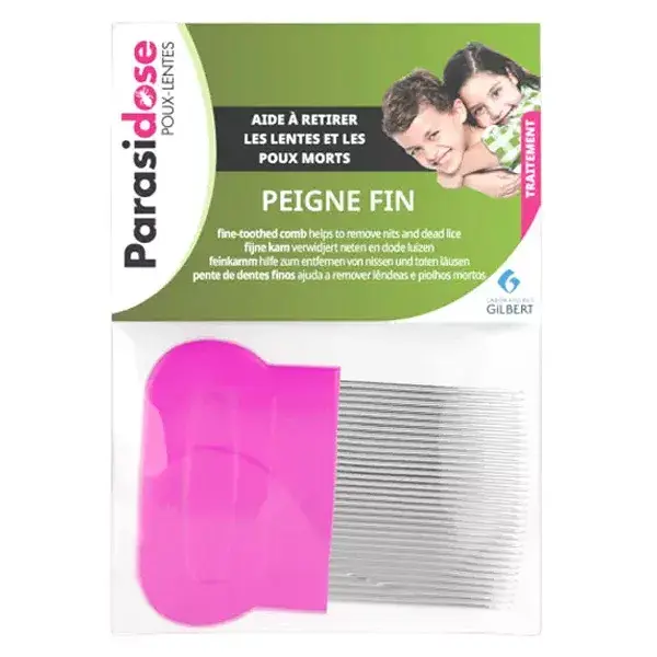 Pente de aderência fina rosa Parasidose para piolhos e lêndeas
