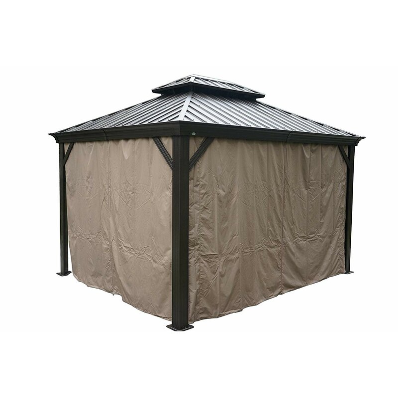 Gazebo de alumínio Dahlin para pátio, 3,65 m de largura x 3 m de profundidade