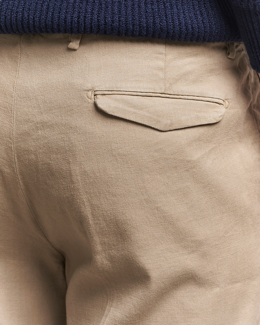 Briglia 1949 Pleated Linen Trousers Taupe